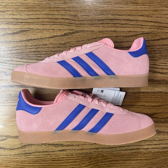 adidas Originals Gazelle Men\'s Shoes Semi Pink Blue Gum Casual Athletic Size NEW main image 5